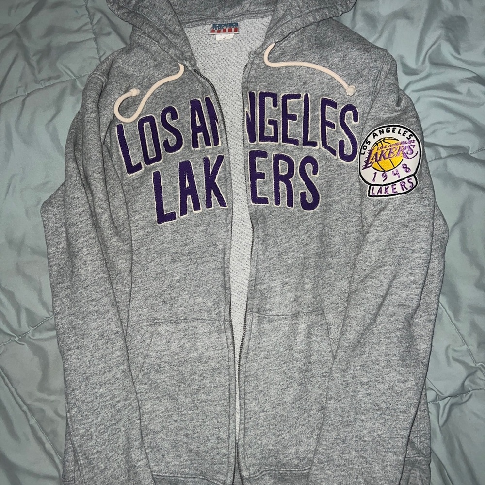 Mens Los Angeles Lakers Retro Junk Food Full Zip Hoodie Sweatshirt Sz M Vintage